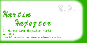 martin hajszter business card